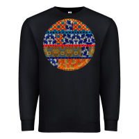 Black african fabric pattern round earrings Premium Sweatshirt - BundleAndBundleShop