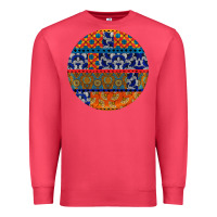 Cardinal african fabric pattern round earrings Premium Sweatshirt - BundleAndBundleShop