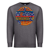 Charcoal Heather african fabric pattern round earrings Premium Sweatshirt - BundleAndBundleShop