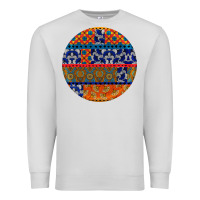 Dove Grey african fabric pattern round earrings Premium Sweatshirt - BundleAndBundleShop