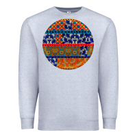 Heather Grey african fabric pattern round earrings Premium Sweatshirt - BundleAndBundleShop