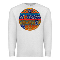 Oatmeal Heather african fabric pattern round earrings Premium Sweatshirt - BundleAndBundleShop