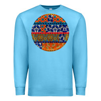 Ocean Blue african fabric pattern round earrings Premium Sweatshirt - BundleAndBundleShop