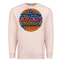 Pale Pink african fabric pattern round earrings Premium Sweatshirt - BundleAndBundleShop
