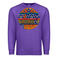 Purple african fabric pattern round earrings Premium Sweatshirt - BundleAndBundleShop