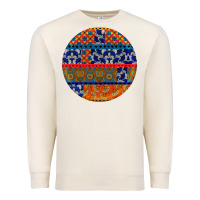 Sandshell african fabric pattern round earrings Premium Sweatshirt - BundleAndBundleShop