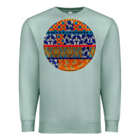 Seafoam african fabric pattern round earrings Premium Sweatshirt - BundleAndBundleShop