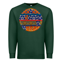Sports Green african fabric pattern round earrings Premium Sweatshirt - BundleAndBundleShop
