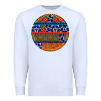 White african fabric pattern round earrings Premium Sweatshirt - BundleAndBundleShop