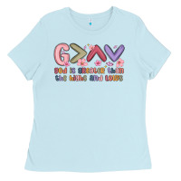 Baby Blue god is greater than the highs and lows Ladies Tee - MaliasSmallBusiness
