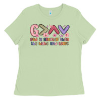 Matcha god is greater than the highs and lows Ladies Tee - MaliasSmallBusiness
