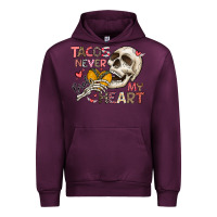 Mauve Wine Tacos Never Broke My Heart Urban Hoodie - CowhideDigitalArt