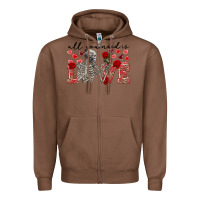 Chestnut Skeleton all you need is love Zipper Hoodie - FaDigitalArtStudio