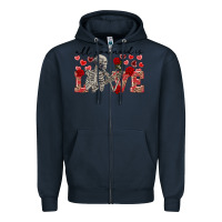 Navy Skeleton all you need is love Zipper Hoodie - FaDigitalArtStudio