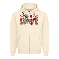 Sandshell Skeleton all you need is love Zipper Hoodie - FaDigitalArtStudio