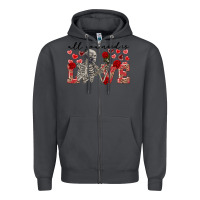 Smoke Skeleton all you need is love Zipper Hoodie - FaDigitalArtStudio