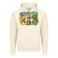 Vintage Artic coconut with fruits  background Vintage Hoodie - BarkalooDesign