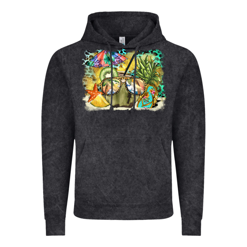 Coconut With Fruits  Background Vintage Hoodie by BarkalooDesign | Teevron