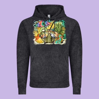Coconut With Fruits  Background Vintage Hoodie Designed By Barkaloodesign