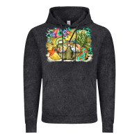 Vintage Black coconut with fruits  background Vintage Hoodie - BarkalooDesign