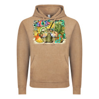 Vintage Coffee coconut with fruits  background Vintage Hoodie - BarkalooDesign