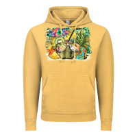 Vintage Mustard coconut with fruits  background Vintage Hoodie - BarkalooDesign