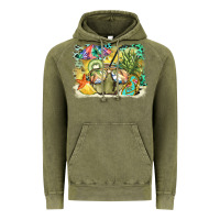 Vintage Olive coconut with fruits  background Vintage Hoodie - BarkalooDesign
