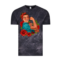 Cloud Black hispanic strong woman with roses Vintage Tee - Jasminsmagicworld