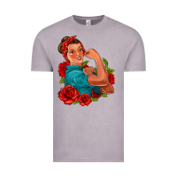 Vintage Zinc hispanic strong woman with roses Vintage Tee - Jasminsmagicworld