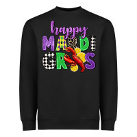 Black happy mardi gras Heavyweight Sweatshirt - CowGirlArtShop