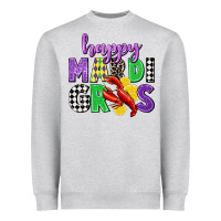 Heather Grey happy mardi gras Heavyweight Sweatshirt - CowGirlArtShop