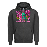 Charcoal Heather My first Valentine's Day Dragon Zipper Hoodie - FaDigitalArtStudio