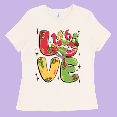 Love Juneteenth Lips Ladies Tee Designed By Maliassmallbusiness