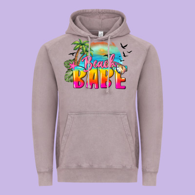 Beach Babe Vintage Hoodie Designed By Barkaloodesign