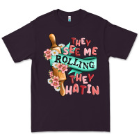 Plum they see me rolling they hatin Premium Tee - MaliasSmallBusiness