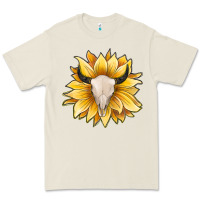 Bone sunflower bull skull Premium Tee - JahusDesignShop