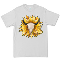Dove Grey sunflower bull skull Premium Tee - JahusDesignShop