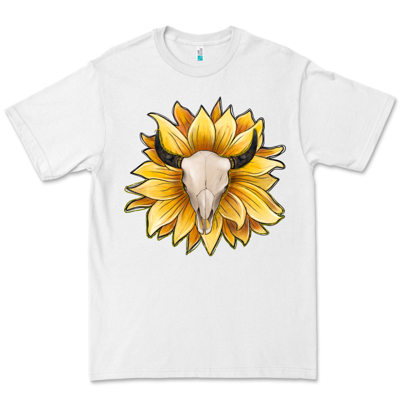 Sunflower Bull Skull Premium Tee by JahusDesignShop | Teevron