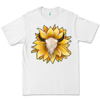White sunflower bull skull Premium Tee - JahusDesignShop