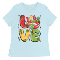 Baby Blue love juneteenth lips Ladies Tee - MaliasSmallBusiness