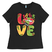 Black love juneteenth lips Ladies Tee - MaliasSmallBusiness