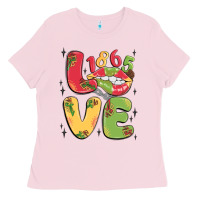 Bubblegum Pink love juneteenth lips Ladies Tee - MaliasSmallBusiness