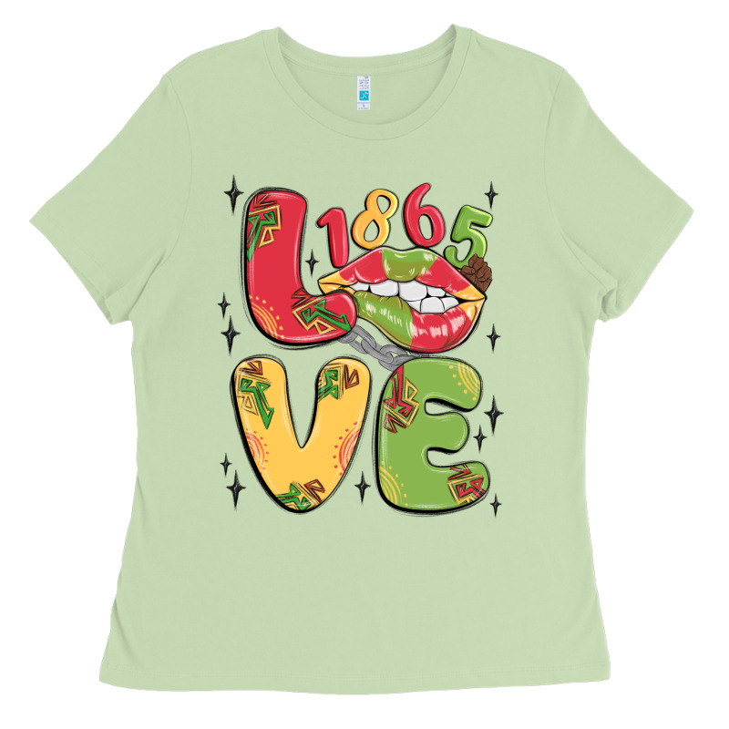 Love Juneteenth Lips Ladies Tee by MaliasSmallBusiness | Teevron