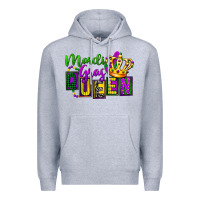 Heather Grey mardi gras queen Premium Hoodie - FaDigitalArtStudio