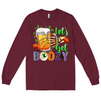 Burgundy Lets Get Boozy Long Sleeve Tee - texasbilliewilder
