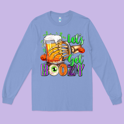 Lets Get Boozy Long Sleeve Tee Designed By Texasbilliewilder