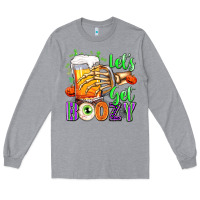 Heather Grey Lets Get Boozy Long Sleeve Tee - texasbilliewilder