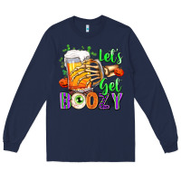Navy Lets Get Boozy Long Sleeve Tee - texasbilliewilder