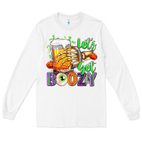 White Lets Get Boozy Long Sleeve Tee - texasbilliewilder