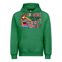 Emerald Teachers Always Make The Nice List Urban Hoodie - CowhideDigitalArt